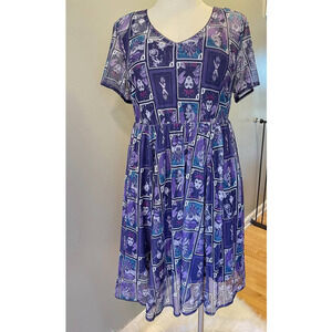 Torrid Plus Size 1 Disney‎ Villains Purple Mesh Skater Dress Punk Gothic Ursula